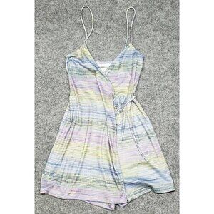 Rue21 Romper Womens XS Multicolor Stripe Skort Surplice Neck Sleeveless Wrap New